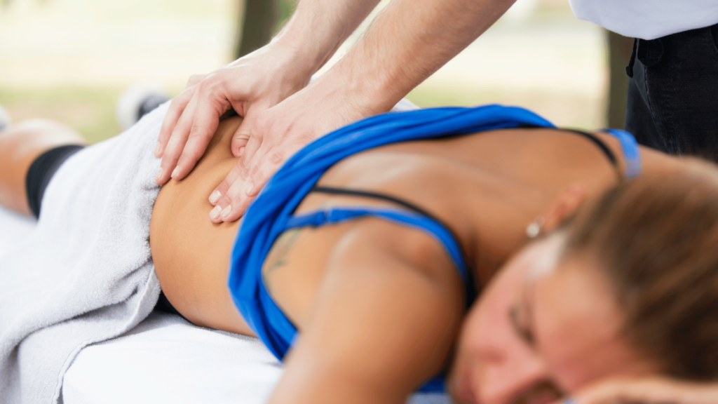 woman getting a sports massage